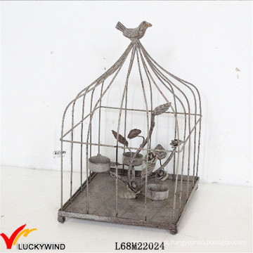 Rústico, decorativo, metal, birdcage, tealight, vela, suporte